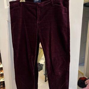 Old Navy Woman’s Velvet Pants in Deep Burgundy